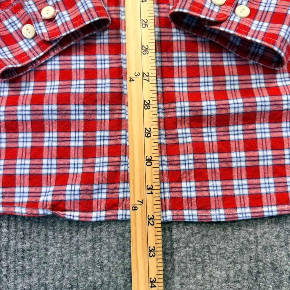 LL Bean Mens XL Regular Red Plaid Button Down Shirt Cotton Long Sleeve 285277 - Picture 6 of 12